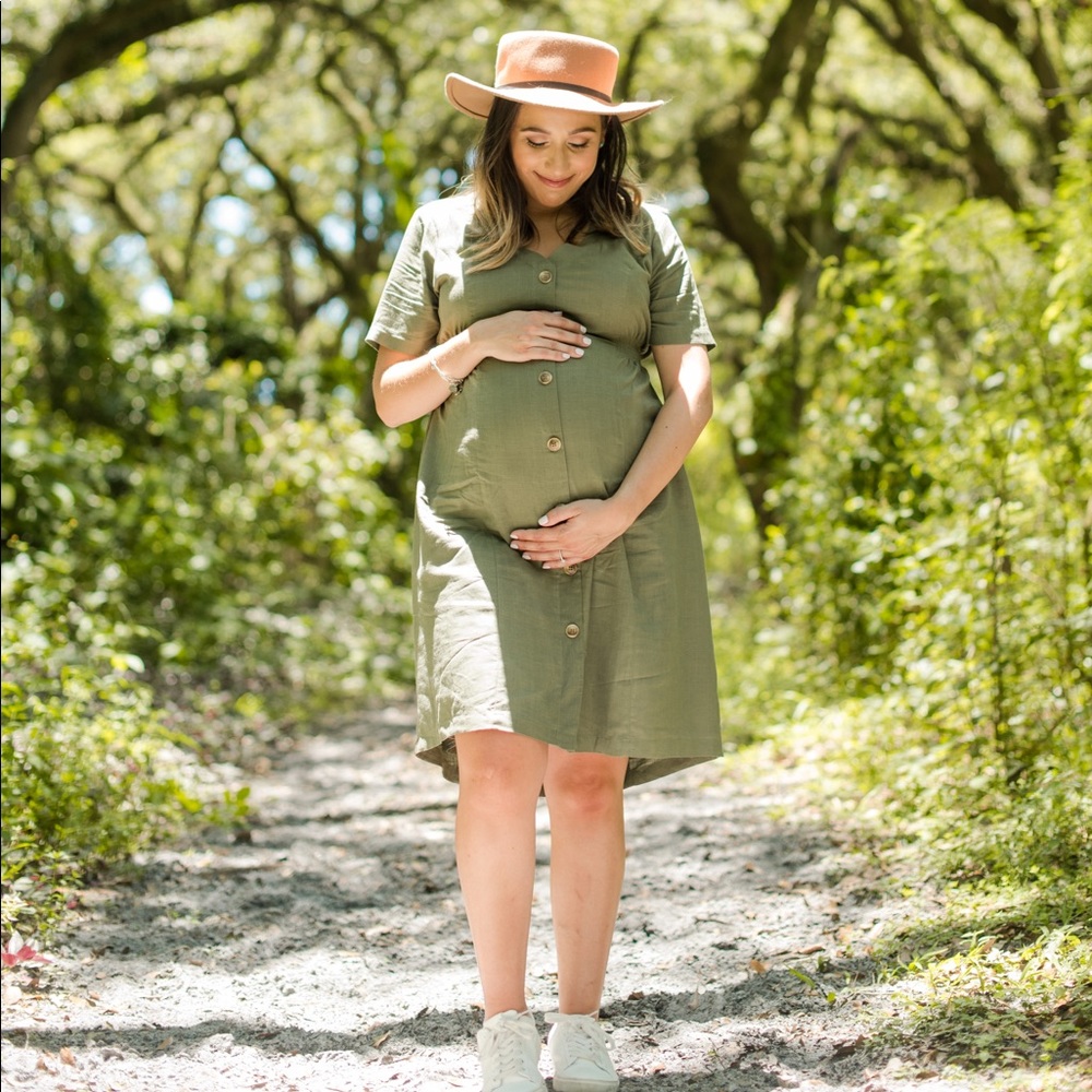 Olive Green Maternity Dress